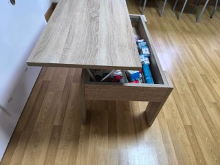 Mesa elevable de salón madera