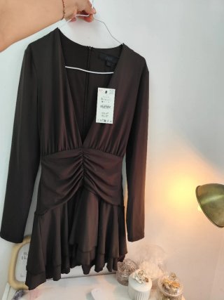 Mono vestido marrón talla S