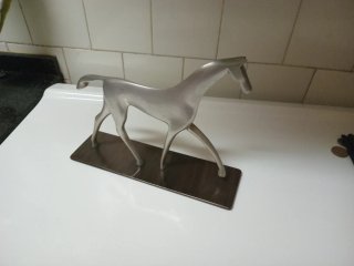 Caballo decorativo vintage aluminio