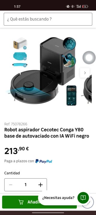 Cecotec Conga Y80 Robot Aspirador con autovaciado