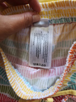 Conjunto Bebé Frutas Amarelo e Calções Coloridos