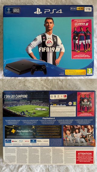 PS4 Slim 1TB Negra + FIFA 19 y FIFA 20