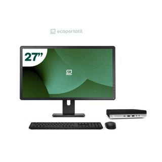 Pack HP 600 G5 Mini i7 9700T 8GB SSD 256GB + LCD 27" + Tecl y Ratón Inalámbrico + WiFi