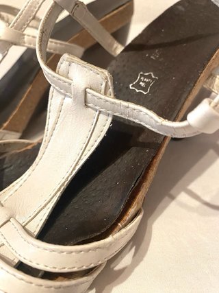 Marypaz - Sandalias blancas (cuña) piel talla 38