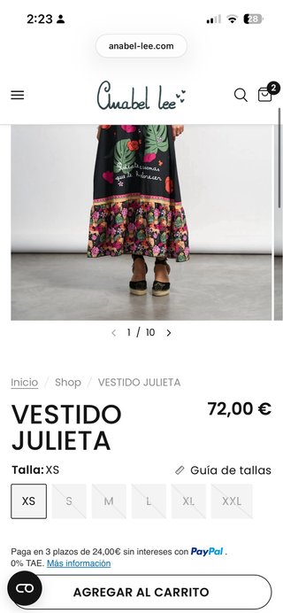 Vestido Anabel Lee Julieta Talla XXL
