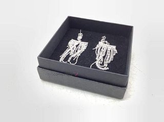 pendientes plata 925mm con piedra con circonita