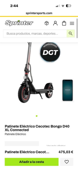 Patinete Eléctrico Cecotec Bongo XL M40
