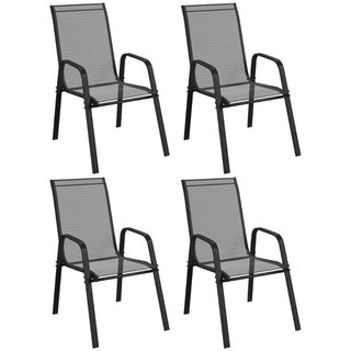 Set de 4 Sillas de Jardín Apilables y Ahorra Espac