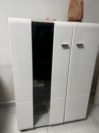 Mueble de salón moderno blanco con led