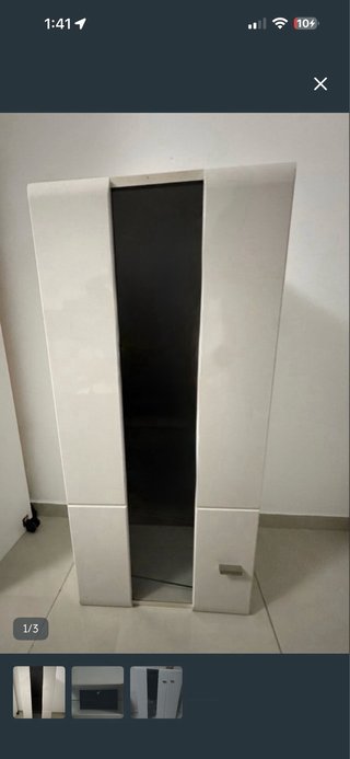 Mueble de salón moderno blanco con led