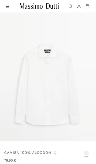 Camisa Massimo Dutti Algodón Talla 39
