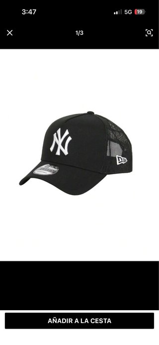 Gorra New Era NY Negra Trucker Mesh