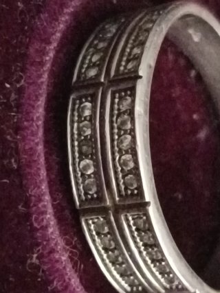 Anello d'Oro Bianco con Diamanti per Impegno