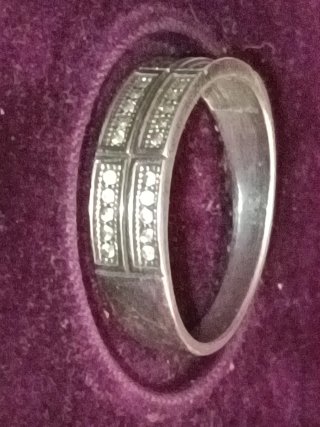 Anello d'Oro Bianco con Diamanti per Impegno