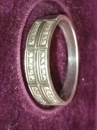 Anello d'Oro Bianco con Diamanti per Impegno