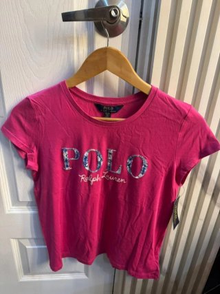 Polo Ralph Lauren Franela Rosa Talla XL Juvenil