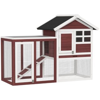 Conejera de Exterior de Madera con Casa para Conej