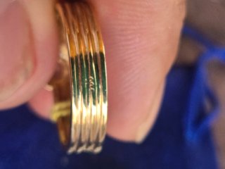 Anello in Argento 925 Dorato con Zircone Taglia 18.1mm