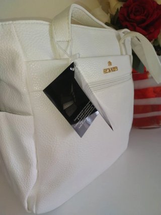 Borsa a spalla Roberto Cavalli bianca