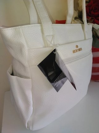 Borsa a spalla Roberto Cavalli bianca