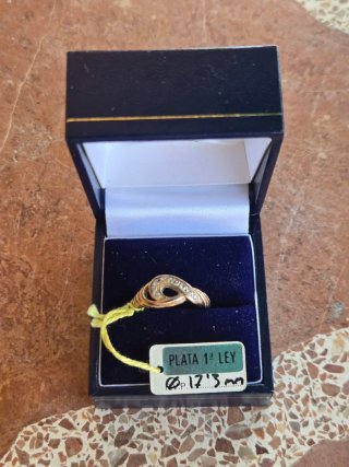 Anillo Plata 925 Dorado Circonitas Talla 17.7mm