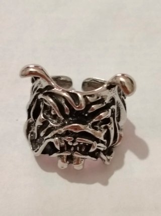 Anillo Bulldog Punk Gótico Ajustable
