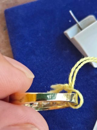 Anillo Plata 925 Dorado Circonita Talla 17,7mm