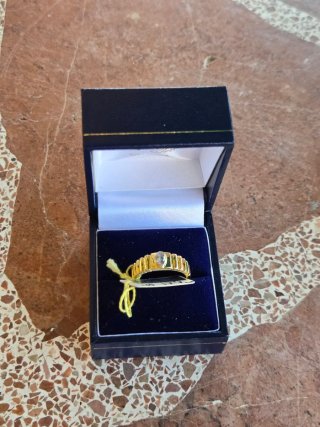 Anillo Plata 925 Dorado Circonita Talla 17,7mm