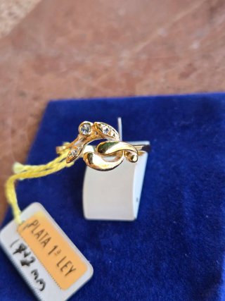 Anillo Plata 925 Dorado Circonitas Talla 17.7mm