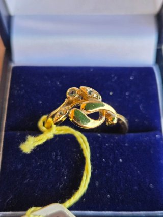 Anillo Plata 925 Dorado Circonitas Talla 17.7mm