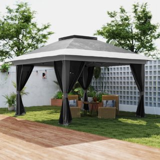 Gazebo Plegable 3.6x3.6 m con Paredes de Red, Altu
