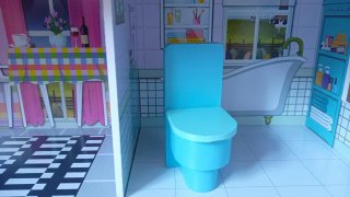 Casita de muñecas de madera rosa