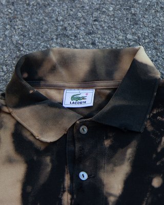 Polo Lacoste Rework Tie Dye Nero/Marrone