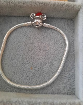 Oferta Pulsera Mickey Navideño de Plata Nueva