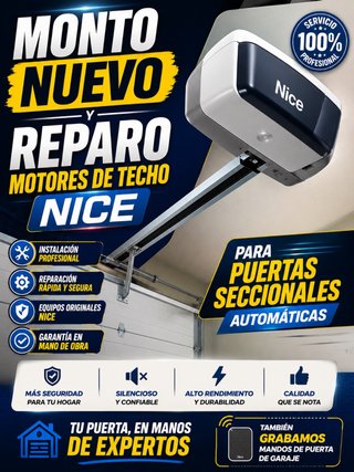 Motor Nice para puertas seccionales automáticas