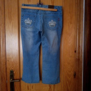 Pantalón vaquero bermuda larga mujer