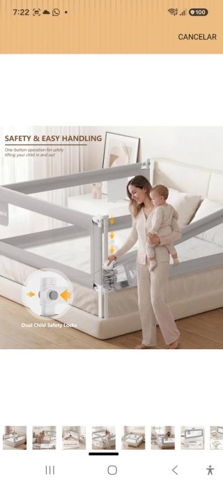 Barrera seguridad cama 1.80m x 76cm