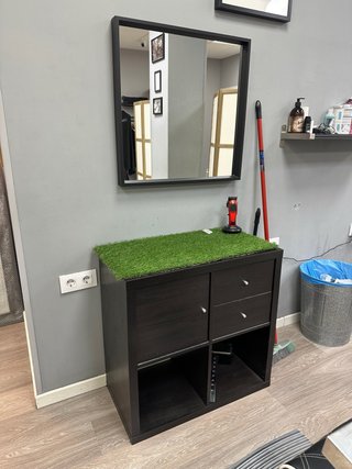 Tocador y espejo peluquería/barbería