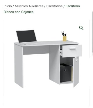 Escritorio blanco con cajones. En perfecto estado.