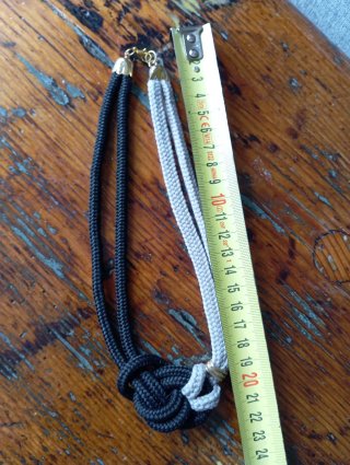Collana corda nodo nero grigio oro
