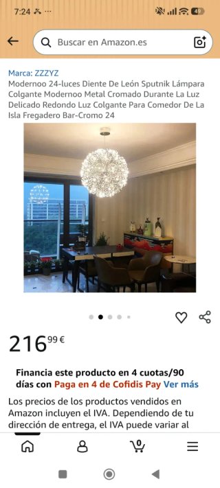 Lámpara Techo Araña Marco Polo Juego de 2 lamparas