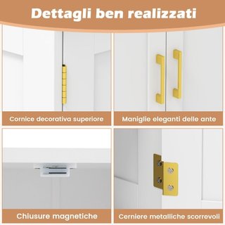Armario de almacenamiento de suelo para baño con 4