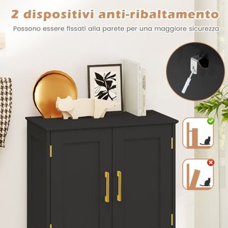 Armario de almacenamiento de suelo para baño con 4