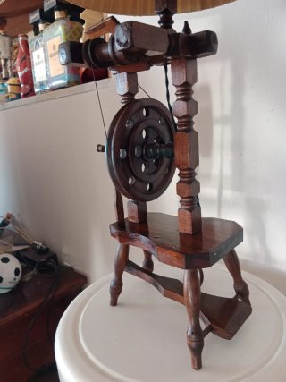 Lampada vintage legno e tessuto