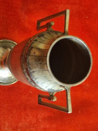 Coppa metallo argentato anni '20 H. Cm. 21