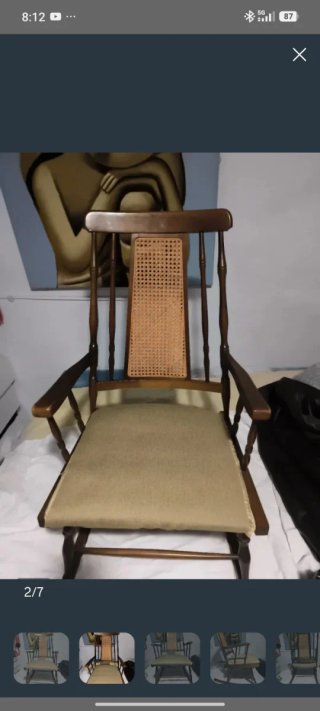 Silla Mecedora Madera y Ratán