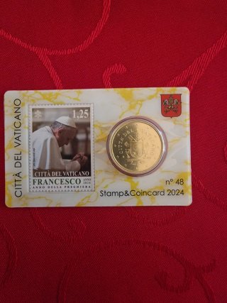 VATICANO n. 4 Stamp&Coin Card 0,50€ 2024 Francesco