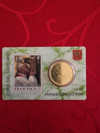 VATICANO n. 4 Stamp&Coin Card 0,50€ 2024 Francesco