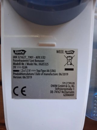 Quitapelusas Eléctrico AquaPur AFR 3 D2