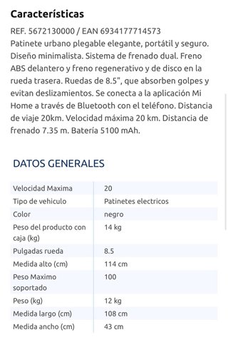 Patinete Eléctrico Xiaomi